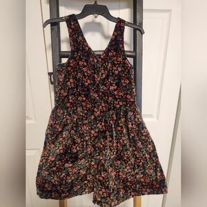 Vintage GAP Black Floral Velvet Dress
